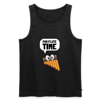 Pan Pipe Instrument Peru Wooden Pan Flute - Männer Premium Bio Tank Top - Schwarz - Vorne - AI Model Male 178 light (178cm)