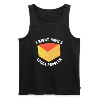 Cheesemonger Cheese Maker Gouda Lover - Männer Premium Bio Tank Top - Schwarz - Vorne - Michal (187cm)