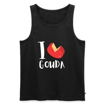 Cheesemonger Cheese Maker Gouda Lover - Männer Premium Bio Tank Top - Schwarz - Vorne - Michal (187cm)