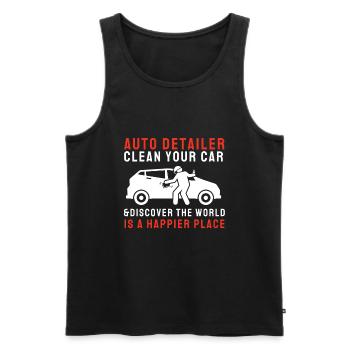 Mobile Car Polisher Waxer Interior Car Detailer - Männer Premium Bio Tank Top - Schwarz - Vorne - AI Model Male 178 light (178cm)