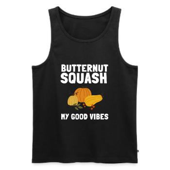 Fresh Farmers Market, Organic Butternut Squash My - Männer Premium Bio Tank Top - Schwarz - Vorne - Michal (187cm)