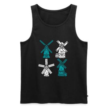 Netherlands Holland Windmill - Männer Premium Bio Tank Top - Schwarz - Vorne - AI Model Male 178 light (178cm)