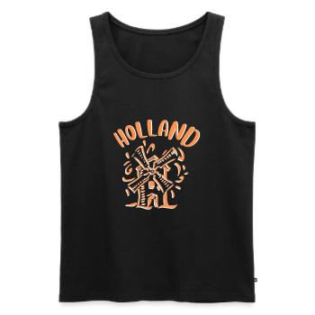 Netherlands Holland Windmill - Männer Premium Bio Tank Top - Schwarz - Vorne - AI Model Male 178 light (178cm)