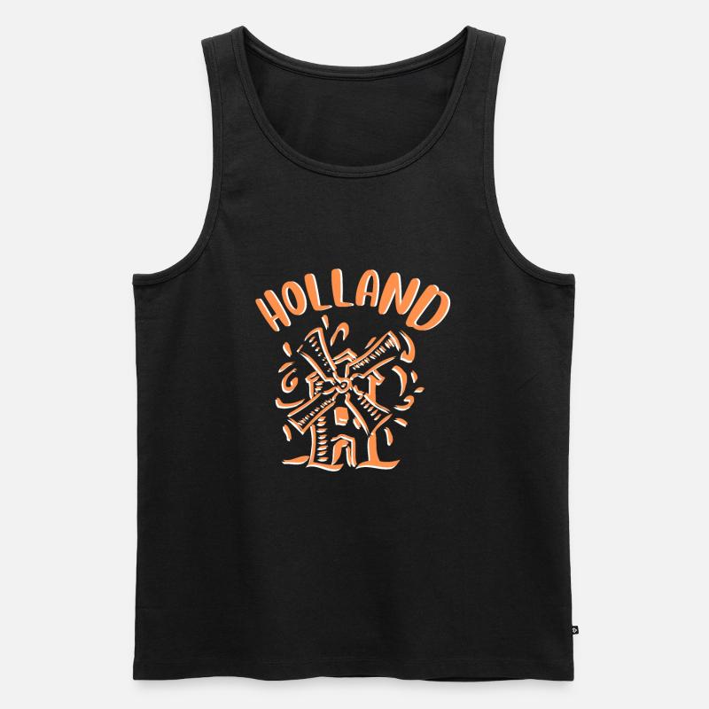 Netherlands Holland Windmill - Männer Premium Bio Tank Top - Schwarz