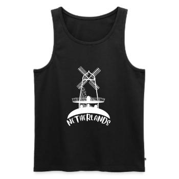 Netherlands Holland Windmill - Männer Premium Bio Tank Top - Schwarz - Vorne - AI Model Male 178 light (178cm)