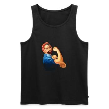 Féministe Anti Rasage Corps Velu - Débardeur bio Premium Homme - noir - Devant - Michal (187cm)