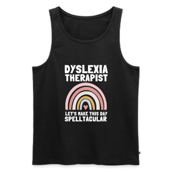 Mois de la sensibilisation à la thérapie de lecture dyslexique, Dyslexie - Débardeur bio Premium Homme - noir - Devant - Michal (187cm)