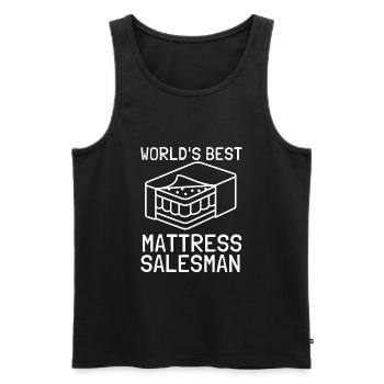Best Salesman Bed Mattress Doctor - Men's Premium Organic Tank Top - black - Front - AI Model Male 178 light (178cm)