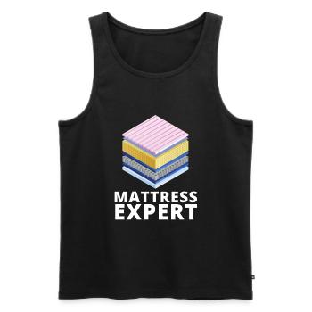 Best Salesman Bed Mattress Doctor - Men's Premium Organic Tank Top - black - Front - AI Model Male 178 light (178cm)