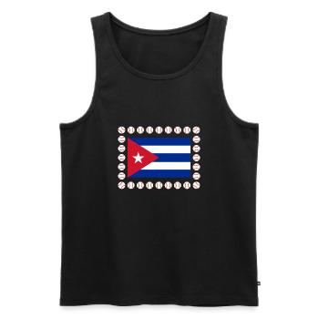 Latino cubain Cuba Baseball - Débardeur bio Premium Homme - noir - Devant - Michal (187cm)