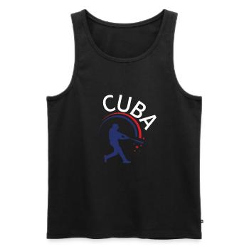 Latino cubain Cuba Baseball - Débardeur bio Premium Homme - noir - Devant - Michal (187cm)