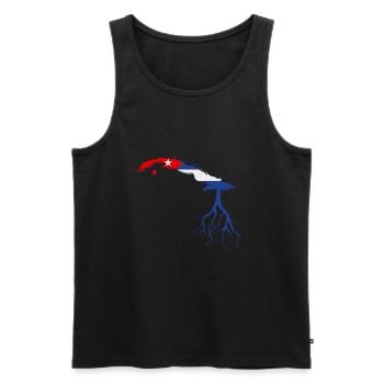 Latino cubain Cuba Baseball - Débardeur bio Premium Homme - noir - Devant - Michal (187cm)