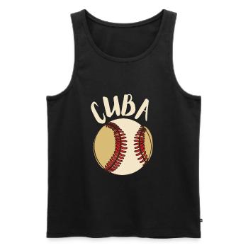Latino Cubain Cuba Baseball - Débardeur bio Premium Homme - noir - Devant - Michal (187cm)