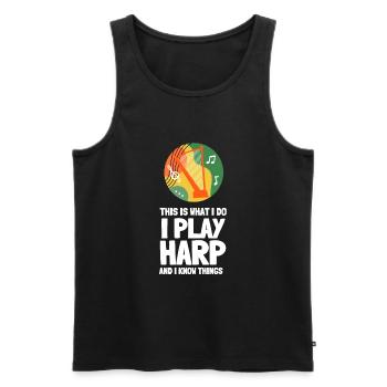 Harp Player Musician Musical Harpist - Männer Premium Bio Tank Top - Schwarz - Vorne - Michal (187cm)