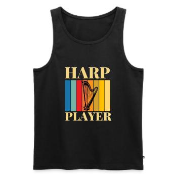 Harp Player Musician Musical Harpist - Männer Premium Bio Tank Top - Schwarz - Vorne - Michal (187cm)