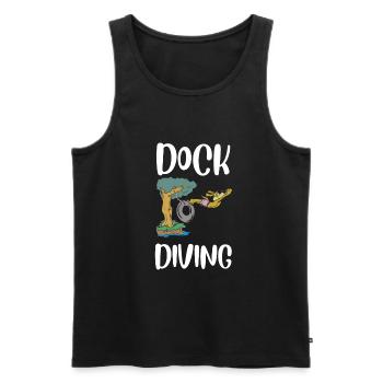 Dock Diving Canine Water Sport Dog Dock Jumping - Men's Premium Organic Tank Top - black - Front - AI Model Male 178 light (178cm)
