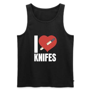 Hunting Knife Collector Flipping Knife, - Männer Premium Bio Tank Top - Schwarz - Vorne - Michal (187cm)