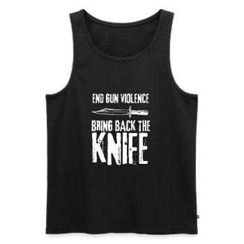 Hunting Knife Collector Flipping Knife, - Männer Premium Bio Tank Top - Schwarz - Vorne - Michal (187cm)