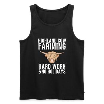 Highland Cow Breeder Scottish Cattle Hairy Cow - Men's Premium Organic Tank Top - black - Front - Michal (187cm)