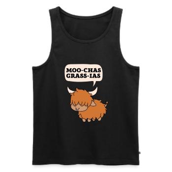 Highland Cow Breeder Scottish Cattle Hairy Cow - Men's Premium Organic Tank Top - black - Front - Michal (187cm)