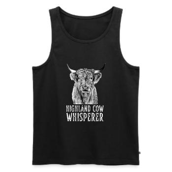 Highland Cow Breeder Scottish Cattle Hairy Cow - Men's Premium Organic Tank Top - black - Front - Michal (187cm)