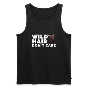 Highland Cow Breeder Scottish Cattle Hairy Cow - Men's Premium Organic Tank Top - black - Front - Michal (187cm)