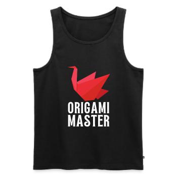 Artisanat de pliage de papier japonais Origami Master - Débardeur bio Premium Homme - noir - Devant - Michal (187cm)
