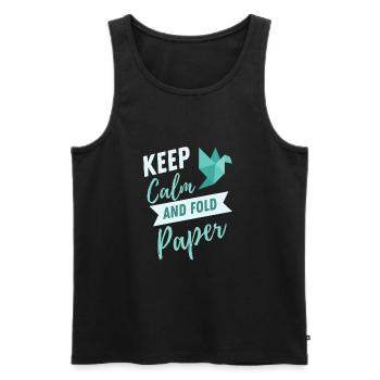 Artisanat de pliage de papier japonais Origami Master - Débardeur bio Premium Homme - noir - Devant - Michal (187cm)