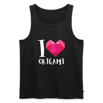 Artisanat de pliage de papier japonais Origami Master - Débardeur bio Premium Homme - noir - Devant - Michal (187cm)
