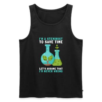 Female Stem Scientist Technology Student, - Men's Premium Organic Tank Top - black - Front - AI Model Male 178 light (178cm)