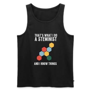 Female Stem Scientist Technology Student, - Men's Premium Organic Tank Top - black - Front - AI Model Male 178 light (178cm)