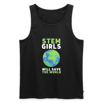 Female Stem Scientist Technology Student, - Men's Premium Organic Tank Top - black - Front - AI Model Male 178 light (178cm)