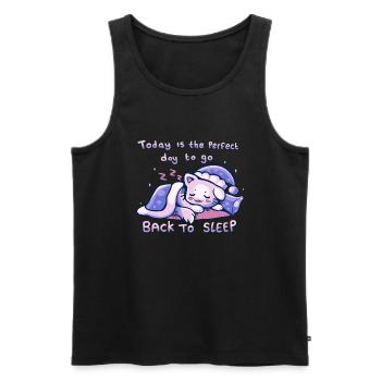 Purffect Tag, um wieder schlafen zu gehen - Männer Premium Bio Tank Top - Schwarz - Vorne - Michal (187cm)