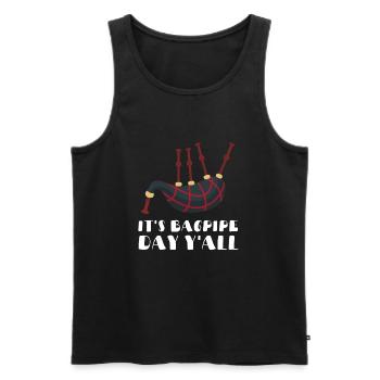 Bagpipe Teacher Player Scotsman Bagpiping - Männer Premium Bio Tank Top - Schwarz - Vorne - AI Model Male 178 light (178cm)