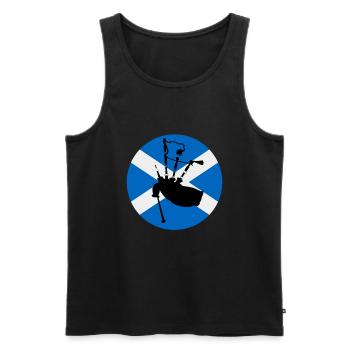 Bagpipe Teacher Player Scotsman Bagpiping - Männer Premium Bio Tank Top - Schwarz - Vorne - AI Model Male 178 light (178cm)