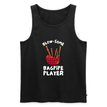 Bagpipe Teacher Player Scotsman Bagpiping - Männer Premium Bio Tank Top - Schwarz - Vorne - AI Model Male 178 light (178cm)