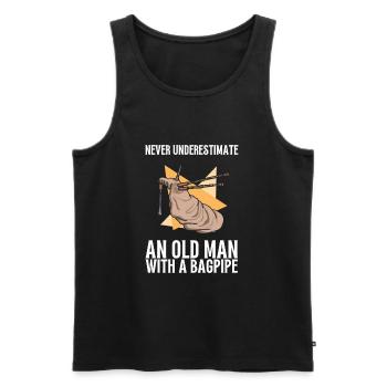 Bagpipe Teacher Player Scotsman Bagpiping - Männer Premium Bio Tank Top - Schwarz - Vorne - AI Model Male 178 light (178cm)