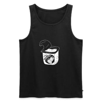 Probiotiques Produits laitiers, Yogourt glacé - Débardeur bio Premium Homme - noir - Devant - AI Model Male 178 light (178cm)