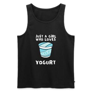 Probiotiques Produits laitiers, Yogourt glacé - Débardeur bio Premium Homme - noir - Devant - AI Model Male 178 light (178cm)
