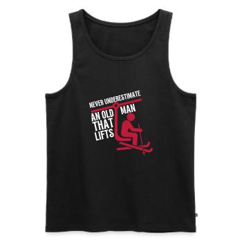 Soulevez-vous même Bro Ski - Débardeur bio Premium Homme - noir - Devant - AI Model Male 178 light (178cm)