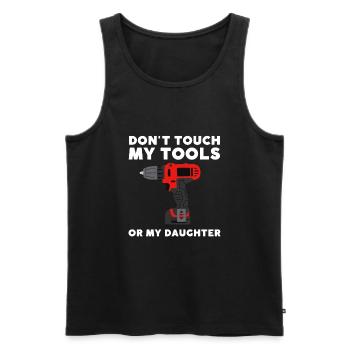 Fille protectrice papa, sortir avec ma fille - Débardeur bio Premium Homme - noir - Devant - Michal (187cm)