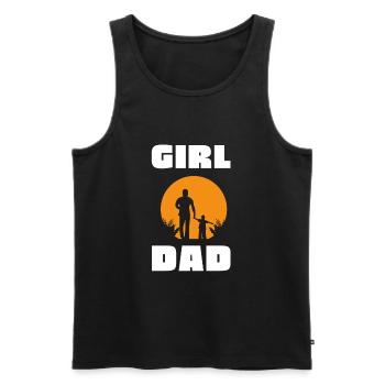 Fille protectrice papa, sortir avec ma fille - Débardeur bio Premium Homme - noir - Devant - Michal (187cm)