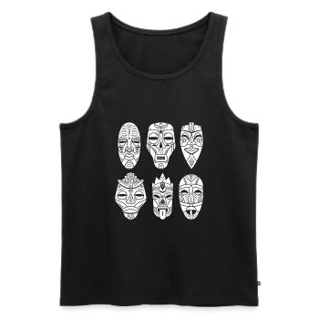 Maori Hei Tiki Tribal Tattoo Nouvelle-Zélande - Débardeur bio Premium Homme - noir - Devant - Michal (187cm)