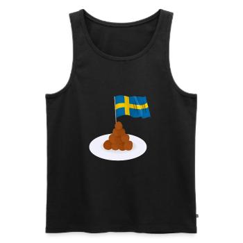 Sweden Swedish Meatball Mer Kötbullar - Men's Premium Organic Tank Top - black - Front - Michal (187cm)