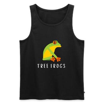 Agalychnis Callidryas Red Eyed Tree Frog - Männer Premium Bio Tank Top - Schwarz - Vorne - AI Model Male 178 light (178cm)