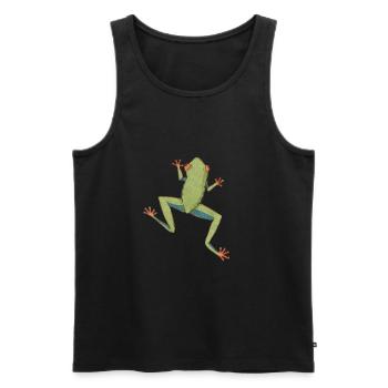 Agalychnis Callidryas Red Eyed Tree Frog - Männer Premium Bio Tank Top - Schwarz - Vorne - AI Model Male 178 light (178cm)