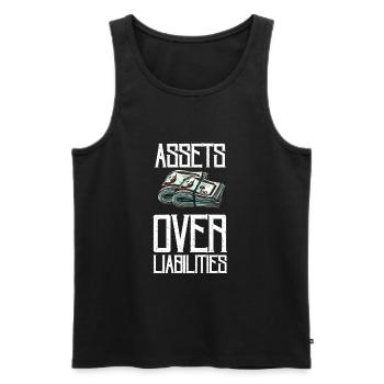 Assets Over Liabilities Entrepreneur Accountant - Men's Premium Organic Tank Top - black - Front - AI Model Male 178 light (178cm)