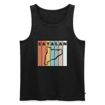 Bandera Independentista Catalana Estelada Negra - Männer Premium Bio Tank Top - Schwarz - Vorne - AI Model Male 178 light (178cm)