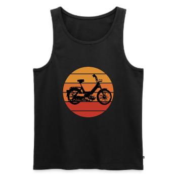 DDR Moped Oldtimer Roller Mofa Scooter 2 Takter - Men's Premium Organic Tank Top - black - Front - AI Model Male 178 light (178cm)