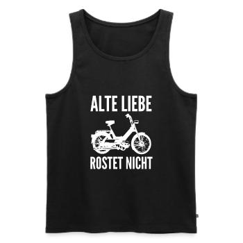 DDR Moped Oldtimer Roller Mofa Scooter 2 Takter - Männer Premium Bio Tank Top - Schwarz - Vorne - Michal (187cm)